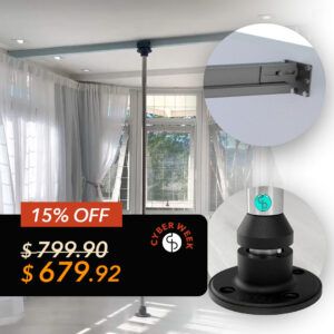 QUICK LOCK POLE WALL MOUNT TRACK RAIL SYSTEM